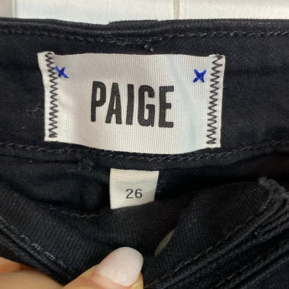 Paige Verdugo ankle Womens Black distressed Jeans26 - Picture 3 of 8